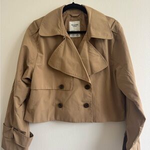 abercombie cropped trench jacket